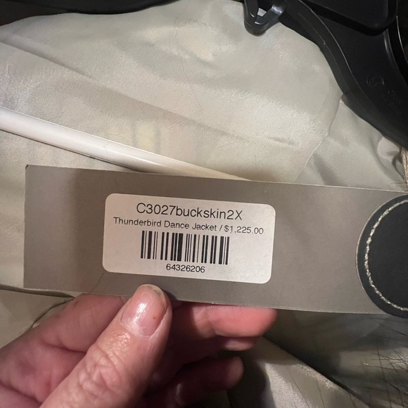 Double D Ranch Thunderbird Dance Jacket 2XL leather suede fur collar Plus size - Picture 8 of 17